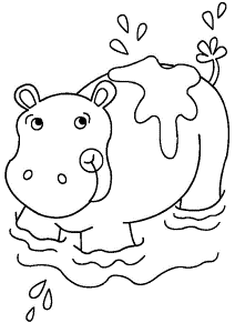 Coloring Page - Hippo animals coloring pages 1
