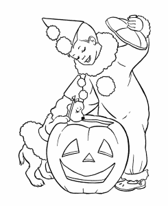 Halloween Costume Coloring Pages - Clown Boy Halloween Costume