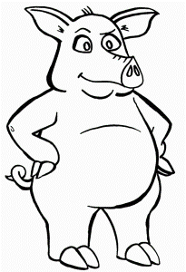 Angry Pig Cartoon Coloring Pages - Pig Cartoon Coloring Pages