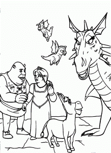Download Shrek Fiona And Donkey Family Coloring Pages Or Print