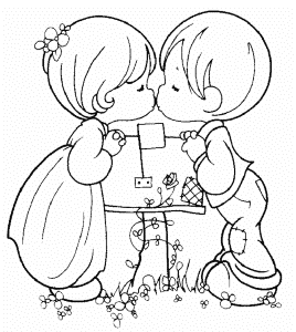 love kiss coloring pages | Coloring Pages