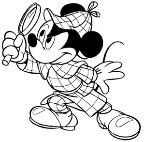 Mickey Mouse Detective Coloring Page | Dibujos, Patrones, Disenos ...