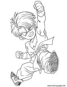 Print dragon ball z kid trunks coloring page Coloring pages
