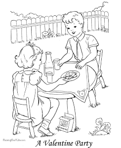 Kid Valentine coloring pages - 004