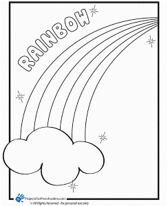 printable rainbow coloring page from projectsforpreschoolers