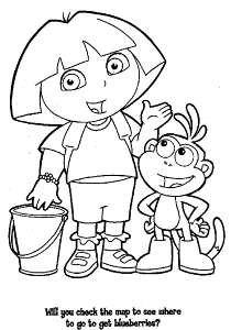 Dora The Explorer Coloring Pages Free - Free Printable Coloring