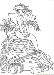 Coloring Pages Ariel Is Sitting (Cartoons > The Little Mermaid