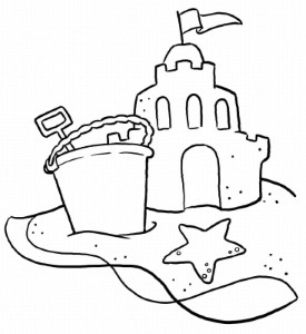 Beautiful Sand Castle Coloring Page | Kids Coloring Page