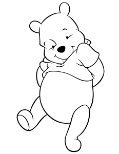 Winnie The Pooh Smiling Happily Coloring Page | Free Printable