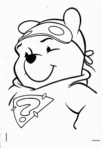 winnie the super hero pooh coloring page