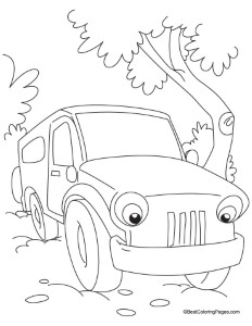 Jungle jeep coloring page | Download Free Jungle jeep coloring