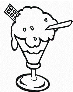 Ice Cream Is Melted In A Glass Coloring Pages - Cookie Coloring