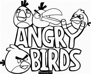 Angry Birds Slingshot Printable Coloring Page | eColoringPage.com