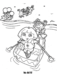 boots and Dora coloring pages for kids | coloring pages