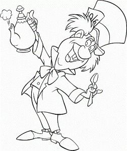 Mad Hatter Coloring Pages Online Coloring Pages Princess 181408