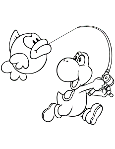 fish mario Colouring Pages