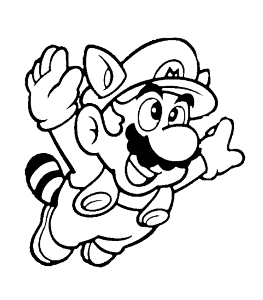 single mario characters Colouring Pages