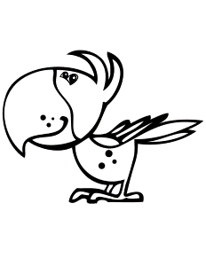 Cute Parrot Easy Coloring Page | HM Coloring Pages