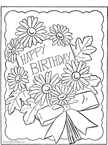 Happy Birthday Coloring Pages for Kids, Toddlers, Preschoolers