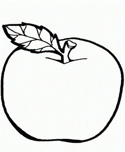 The Delicious Fruit Apple Coloring For Kids - Fruit Coloring Pages
