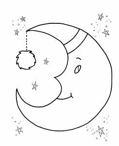Learning Years: Moon Coloring Page - Simple Shape