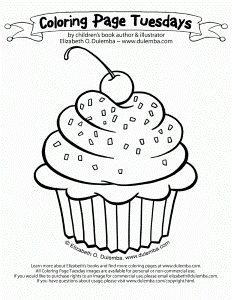 Cute Birthday Cupcake Coloring Pages - Free Printable Pictures