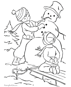 Snowman coloring sheets 035