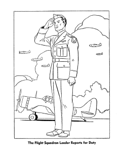 Veterans Day Coloring Pages - Army Air-Corps Officer Coloring Page