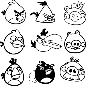 Angry Birds Pigs Coloring Page for Kids Wallpaper