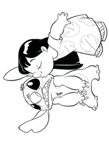 angel lilo and stitch Colouring Pages