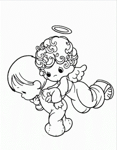 Precious Moments Angel And Baby Coloring Pages - Precious Moments