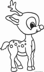 Christmas Baby Reindeer Printable Coloring pages for kids - Free
