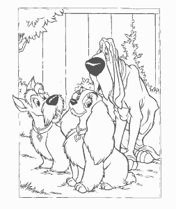 Lady and the Tramp | Free Printable Coloring Pages