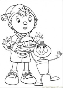 Coloring Pages Noddy Is Offered A Cake (Cartoons > Noddy) - free