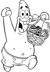 Patrick Star Spongebob Easter Egg Coloring Pages - Cartoon