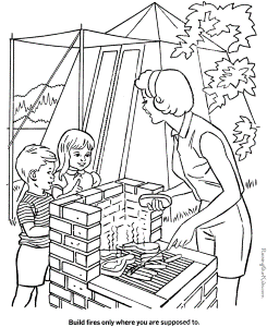 Camping Page to Color 014