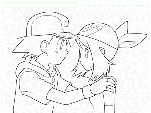 Ash and May. :Lineart: by moxie2D on deviantART