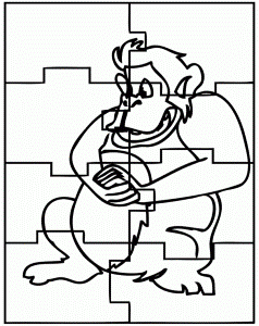 Games Coloring Pages : Games Puzzle With Picture Monkey Coloring