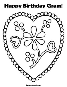 happy birthday mom heart Colouring Pages
