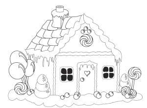 Gingerbread House Lollipop Coloring Pages - Gingerbread Coloring