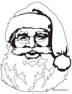 happy santa clause head coloring page | Download Free happy santa