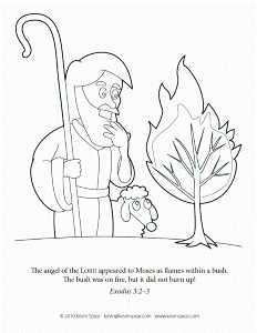Moses And The Burning Bush Coloring Page | Coloring Pages