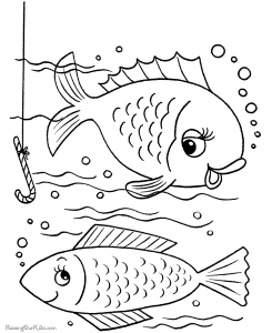 Fish coloring book pages 001