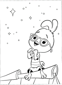 Chicken Little See Star Coloring Page - Chicken Little Cartoon