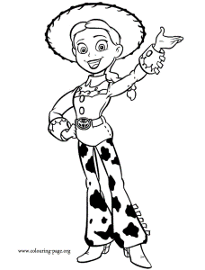 Toy Story - Jessie waving coloring page