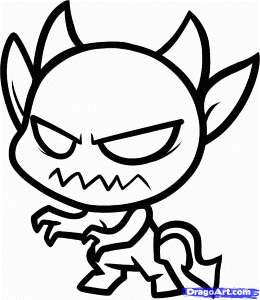 How to Draw a Devil for Kids, Step by Step, Fantasy For Kids, For