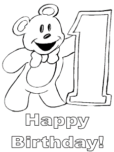 Coloring Pages Plus :: Birthday Coloring Pages 1 (Generic and