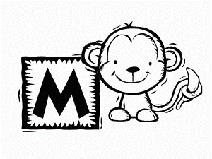cute monkeys coloring pages : Printable Coloring Sheet ~ Anbu