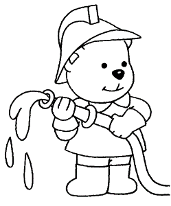 Jobs Fireman Fire Department Coloring Page