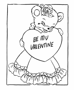 valentines day cards coloring pages cute bear card valentine